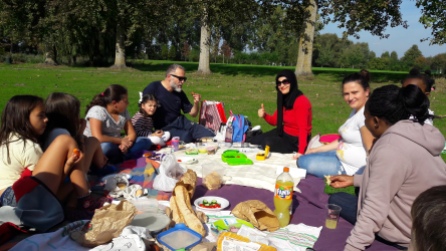 Picknicken in het zonnetje